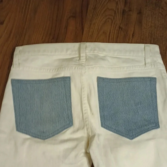 Triarchy White w Accent Pocket Blue Denim Boot Cut Jean CCC - Picture 3 of 4